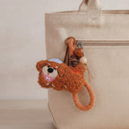 Fuzzy Pup Charm Keychain - Caramel