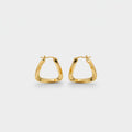 Chunky Gold Trapezoid Hoop Earrings Gold