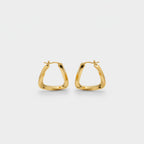 Chunky Gold Trapezoid Hoop Earrings Gold