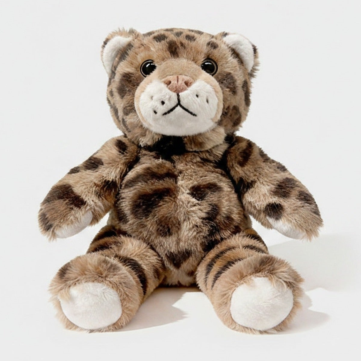 Leopard Print Plush Teddy Bear With Bow – novelty & toys (view 1)