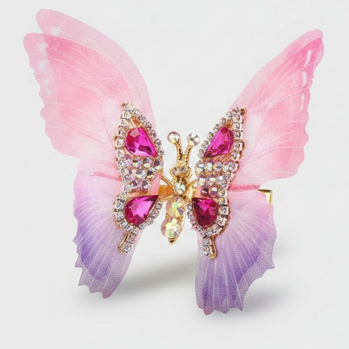 Sparkly Butterfly Hair Claw - Rose