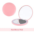 Folding Handheld LED Makeup Mirror - Pink