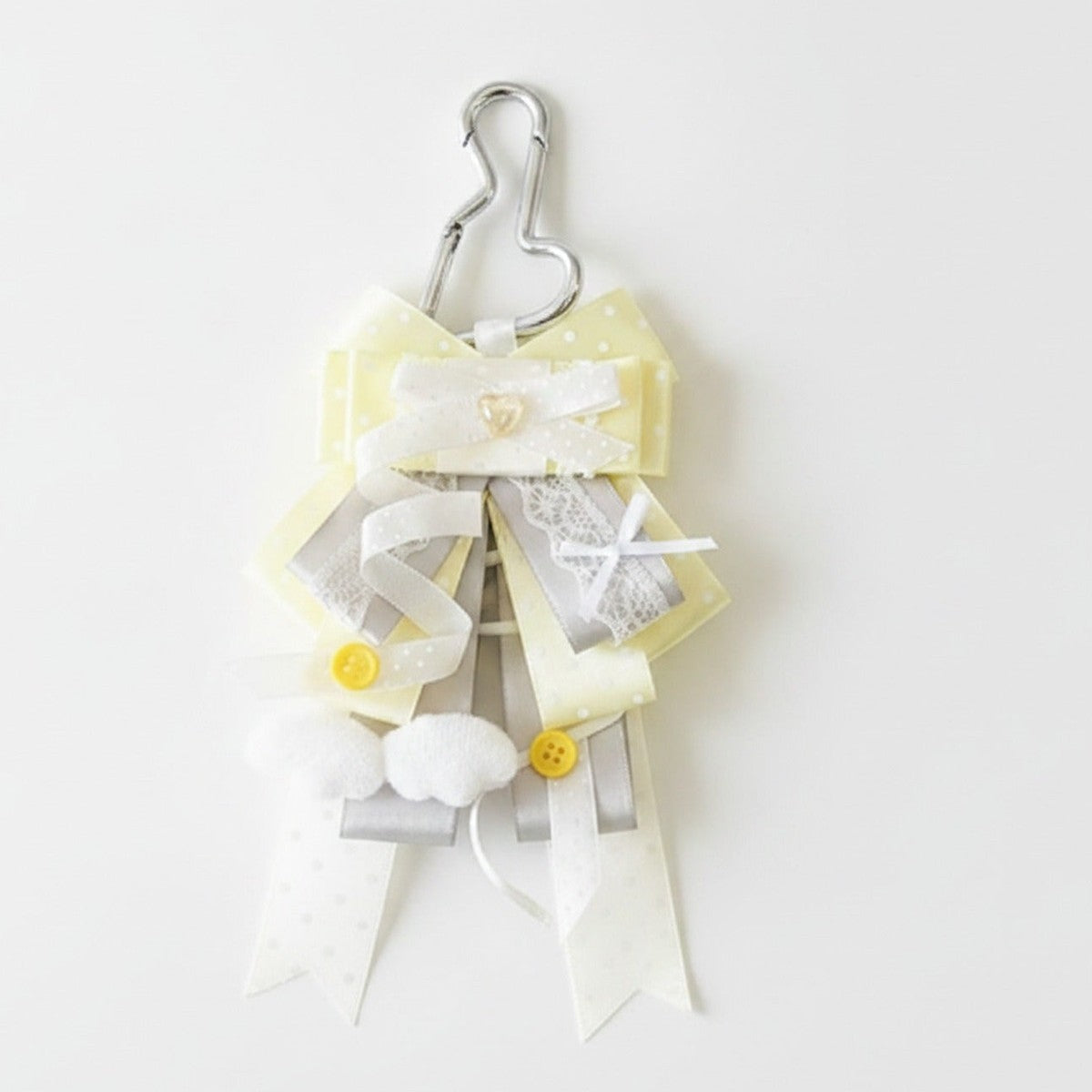 Ribbon Bow Bag Charm - Pale Yellow