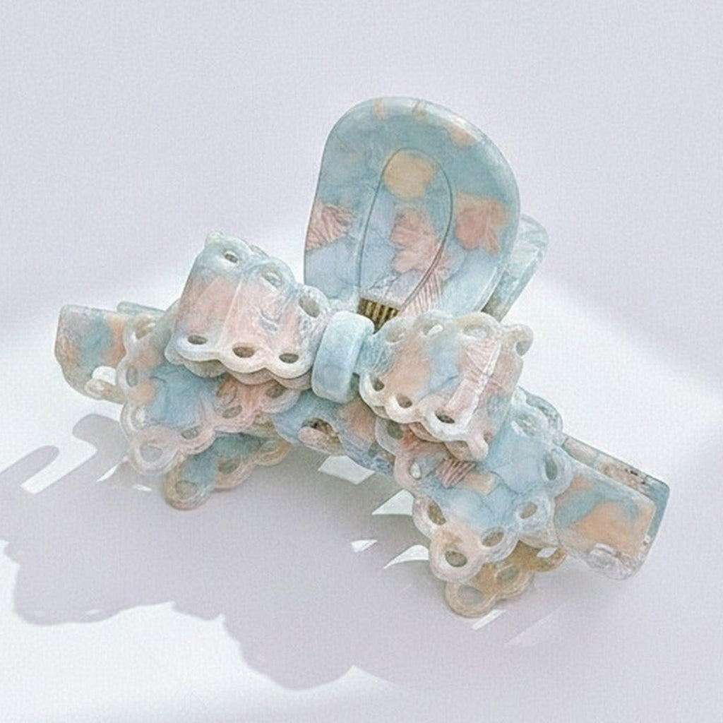 Beaded Hair Claw Clip - Blue Pink 9.6cm – hair accessories (view 1)