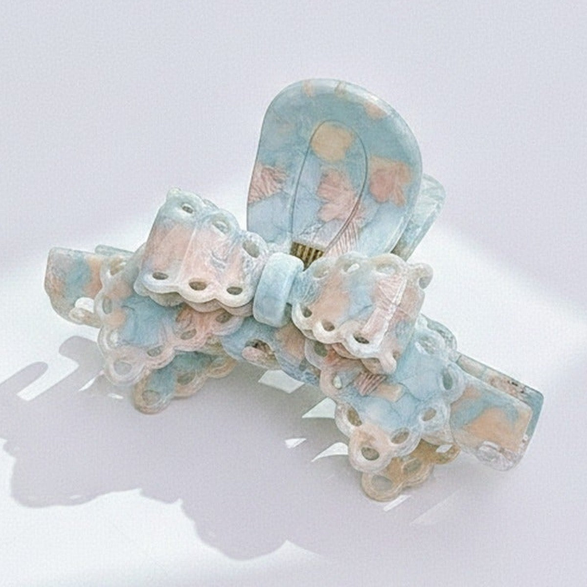 Beaded Hair Claw Clip - Blue Pink 9.6cm – hair accessories (view 1)