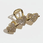 Gold Rhinestone Heart Hair Claw Clip – hair accessories (view 1)