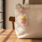 Stacked Squishy Charm Keychain - Yellow & Pink