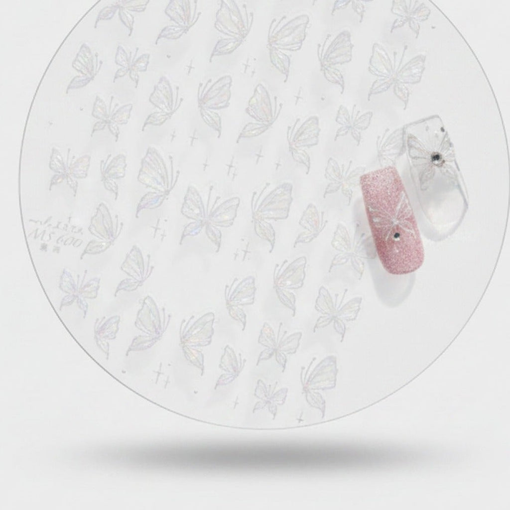 Butterfly Nail File Delicate Pink And White Design – Korean nail care (view 1)