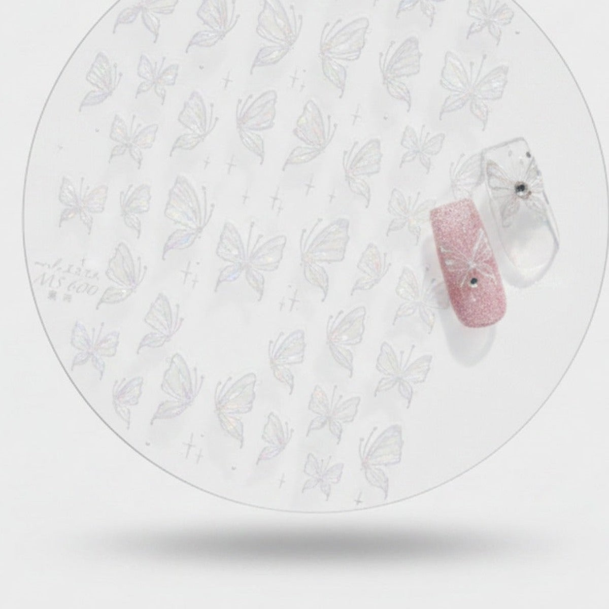 Butterfly Nail File Delicate Pink And White Design – Korean nail care (view 1)