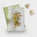 Floral Bouquet Greeting Card With Gold Bow – stationery (view 1)