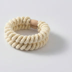 Cream Twisted Rope Hair Scrunchie – hair accessories (view 1)
