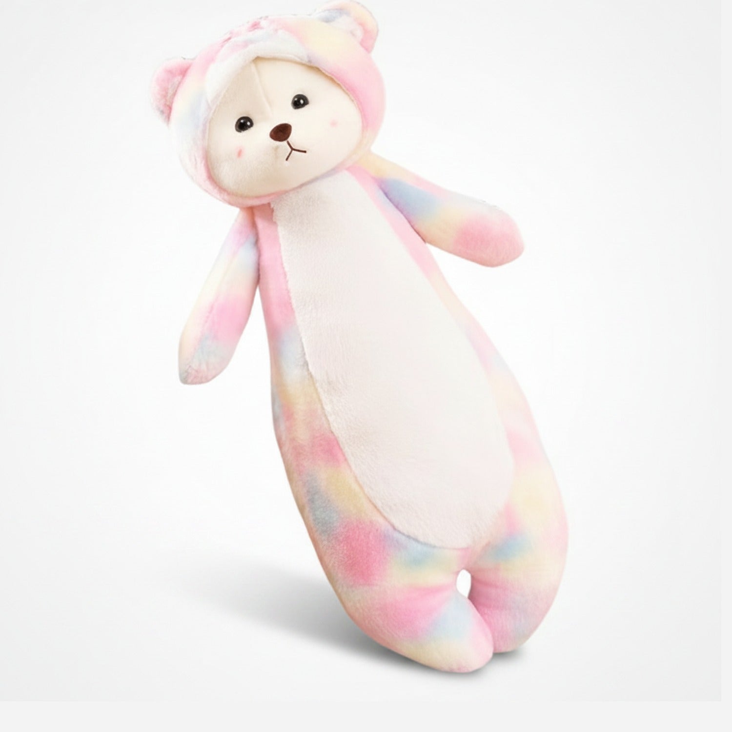 Pastel Rainbow Teddy Bear Plush Toy With Bonnet – novelty & toys (view 1)