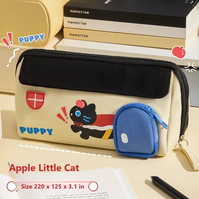 Cute house-shaped pencil case storage - Red