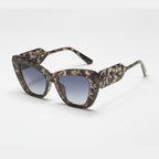 Oversized Bug Eye Sunglasses - Speckled Black & Tan