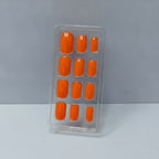 Press-On Nail Set - Bright Orange