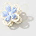 Pearl Beaded Flower Hair Claw - Blue #5 – hair accessories (view 1)