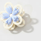 Pearl Beaded Flower Hair Claw - Blue #5 – hair accessories (view 1)