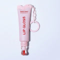 Pink Lip Gloss Tube With Chain Keychain – Korean beauty tool (view 1)