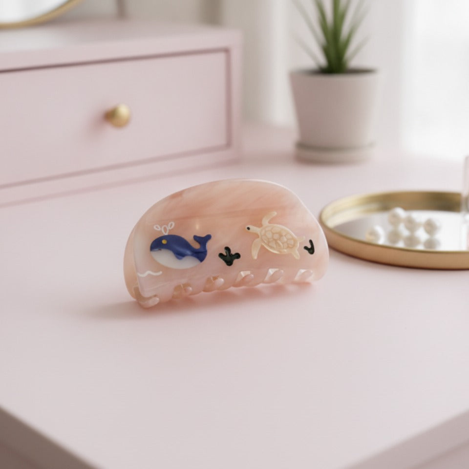 Ocean Vibes Mini Hair Claw - Whale