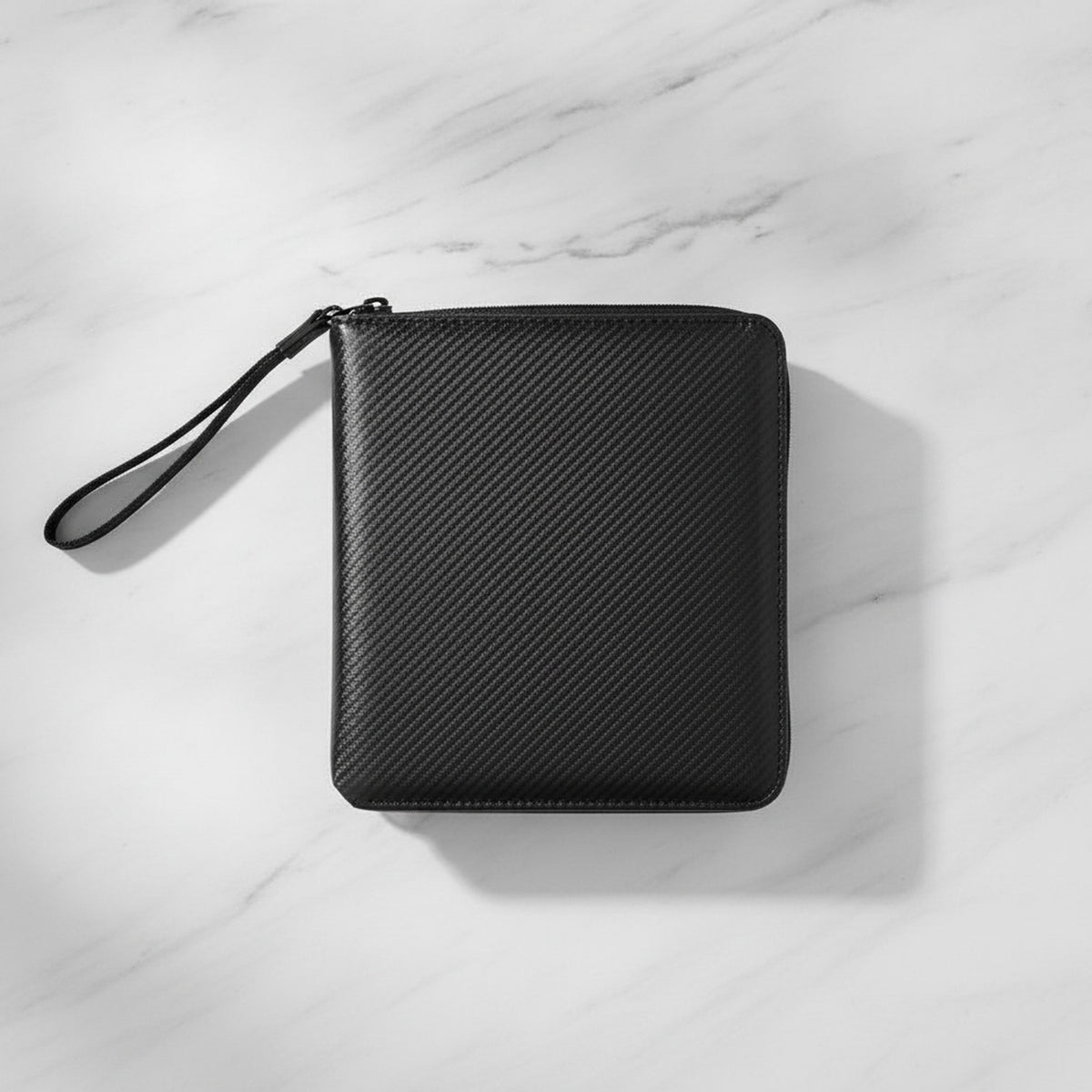 Diagonal Stripe Photo Card Holder - Black