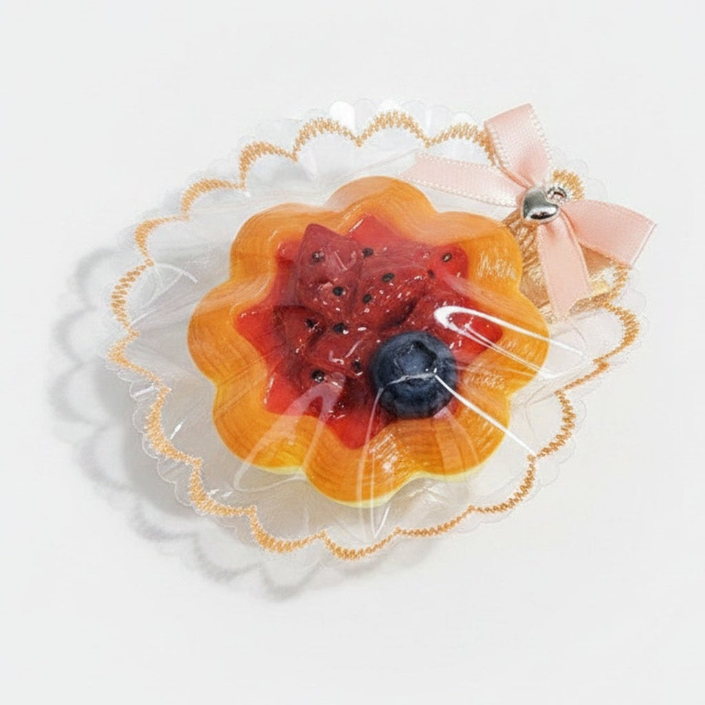 Fruit Tart Squishy Charm - Strawberry Tart