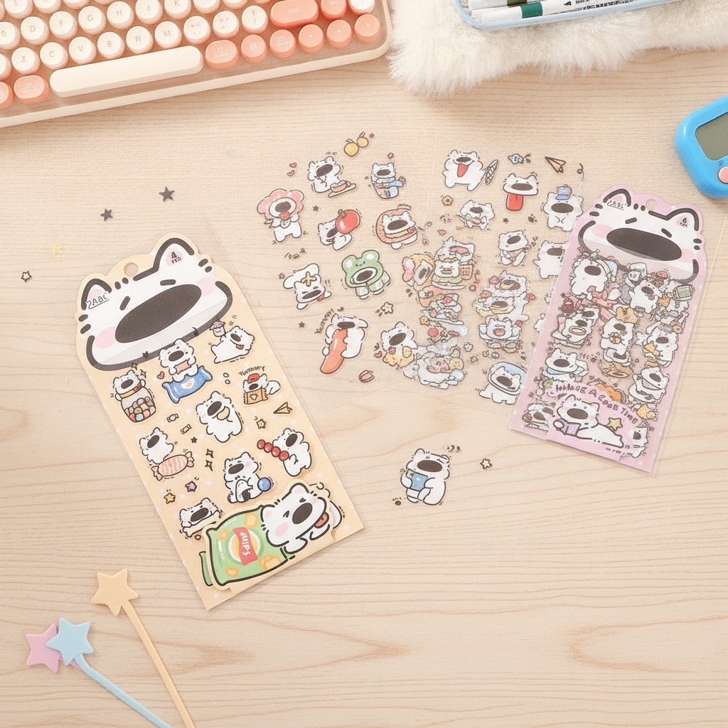 Puppy Roaming Sticker Set - Snack Time