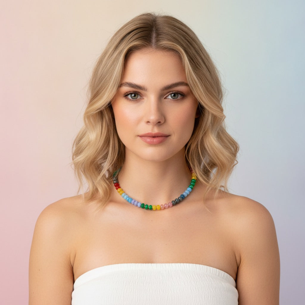 Chunky Gemstone Bead Necklace - Type 8