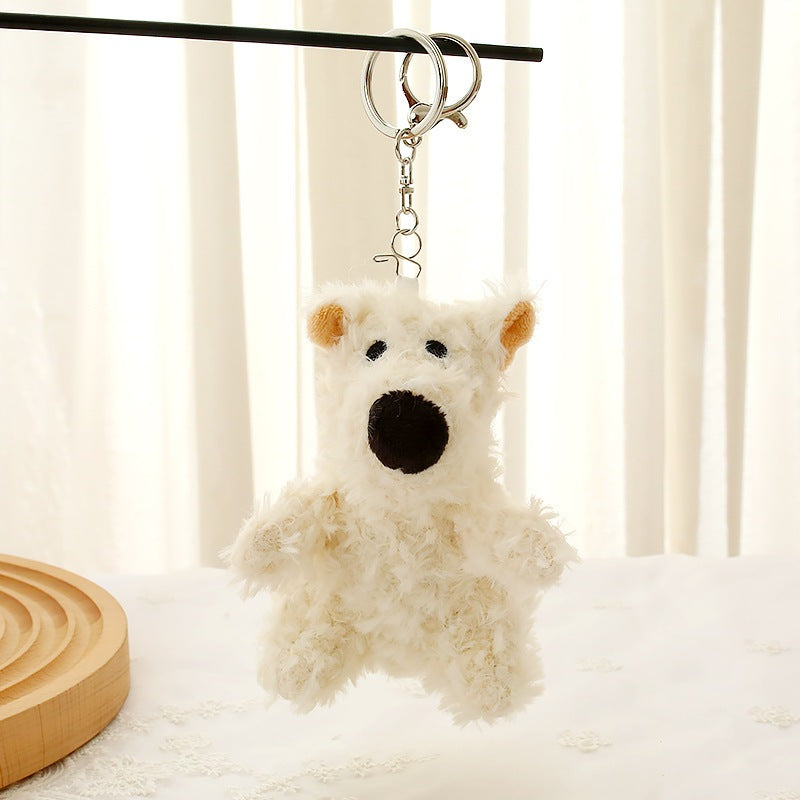 Westie Dog Plush Toy Keychain Cute Couple Gift - White