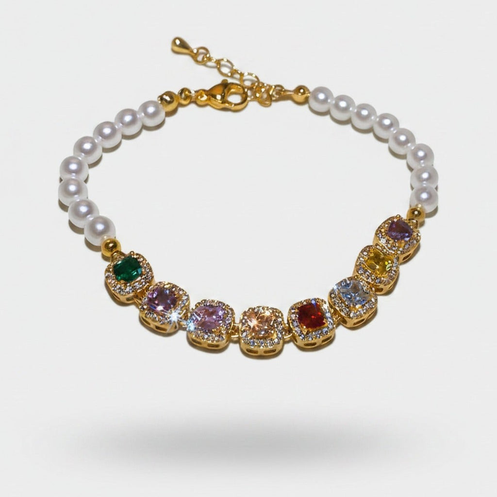 Pearl & Gemstone Beaded Charm Bracelet – jewelry (view 1)