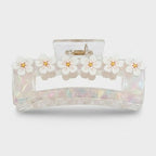 Floral Hair Claw Clip Acetate - White – hair accessories (view 1)