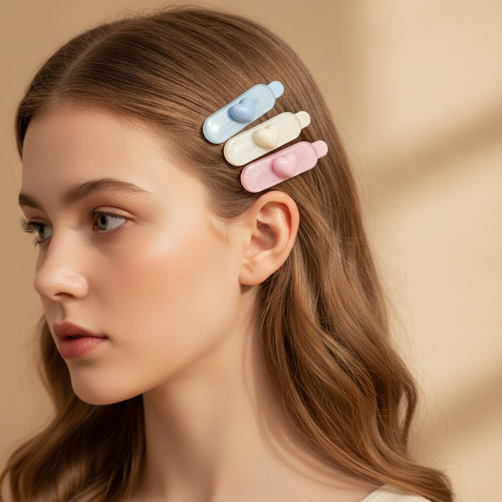 Lover Dream Heart Hair Clip Set Blue Heart