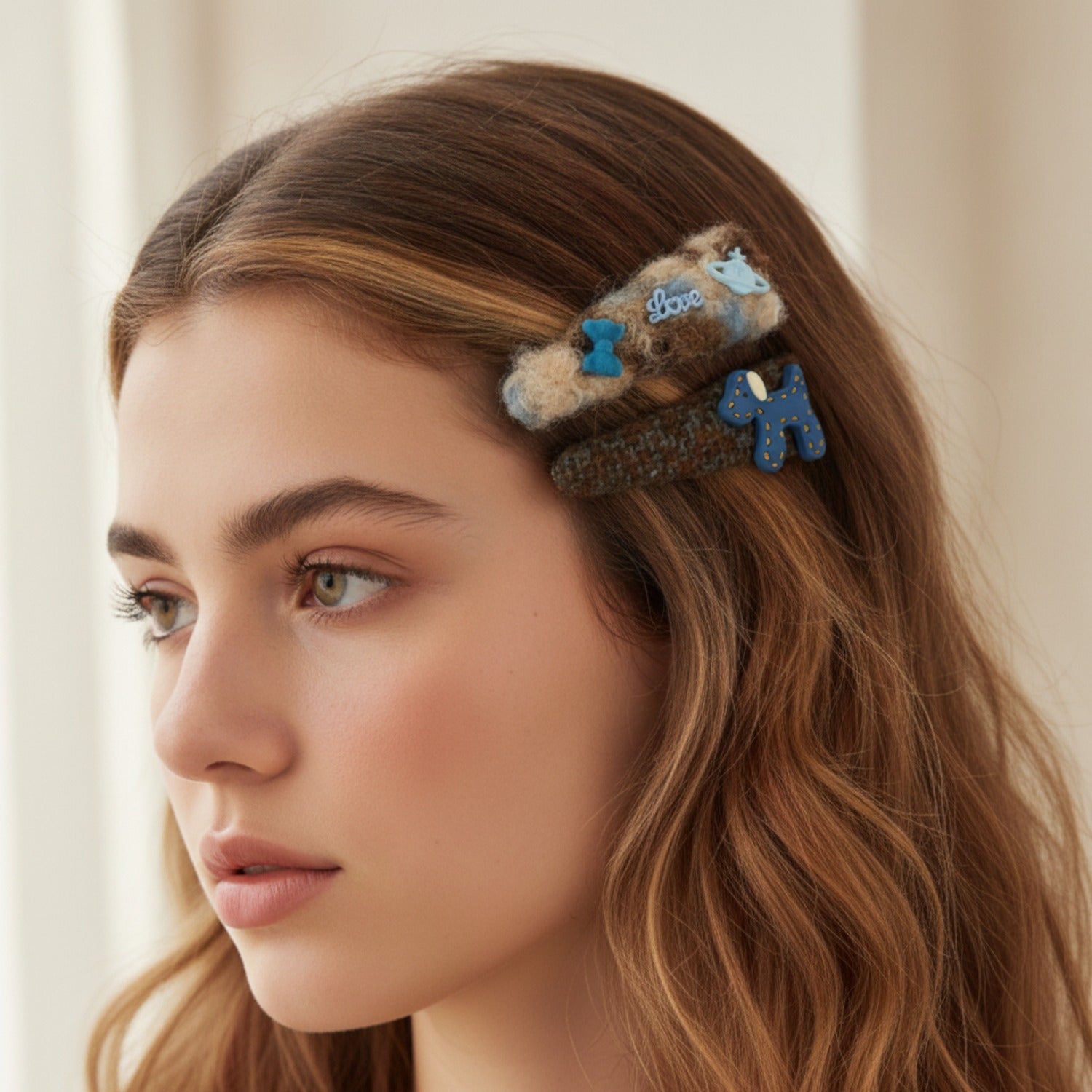 Celestial Puppy Hair Clip Set Blue