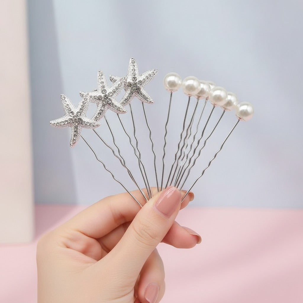 Starfish Pearl Hair Clip Set - Starfish & Pearl