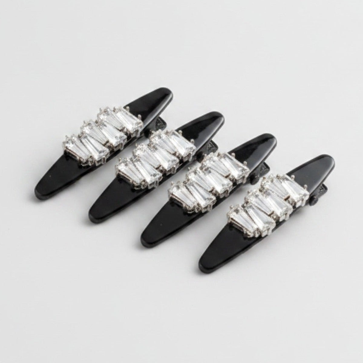 Rhinestone Clip Hair Pin Set - Trapezoid Rhinestone – hair accessories (view 1)