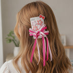 Star & Bow Hair Clip Set Pink & Light Pink