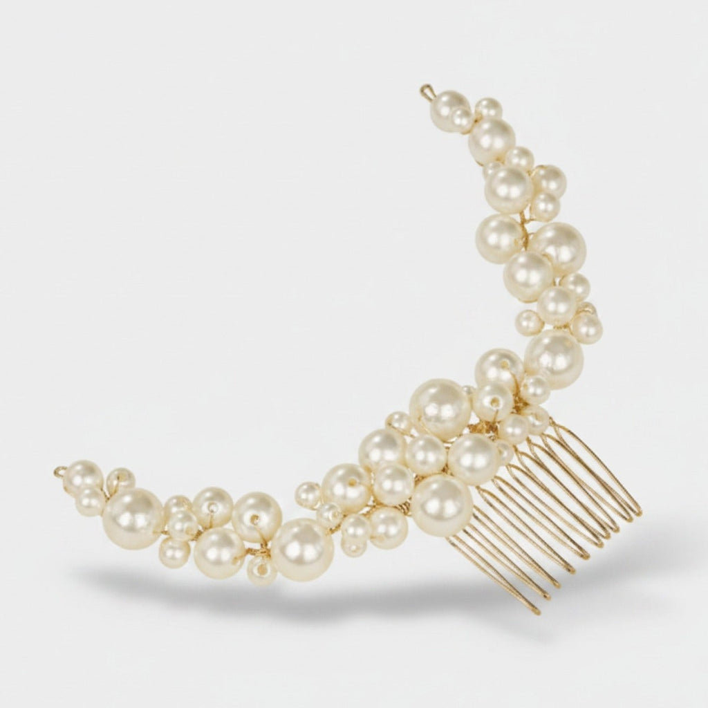 Pearl Cluster Hair Comb Cream Pearl