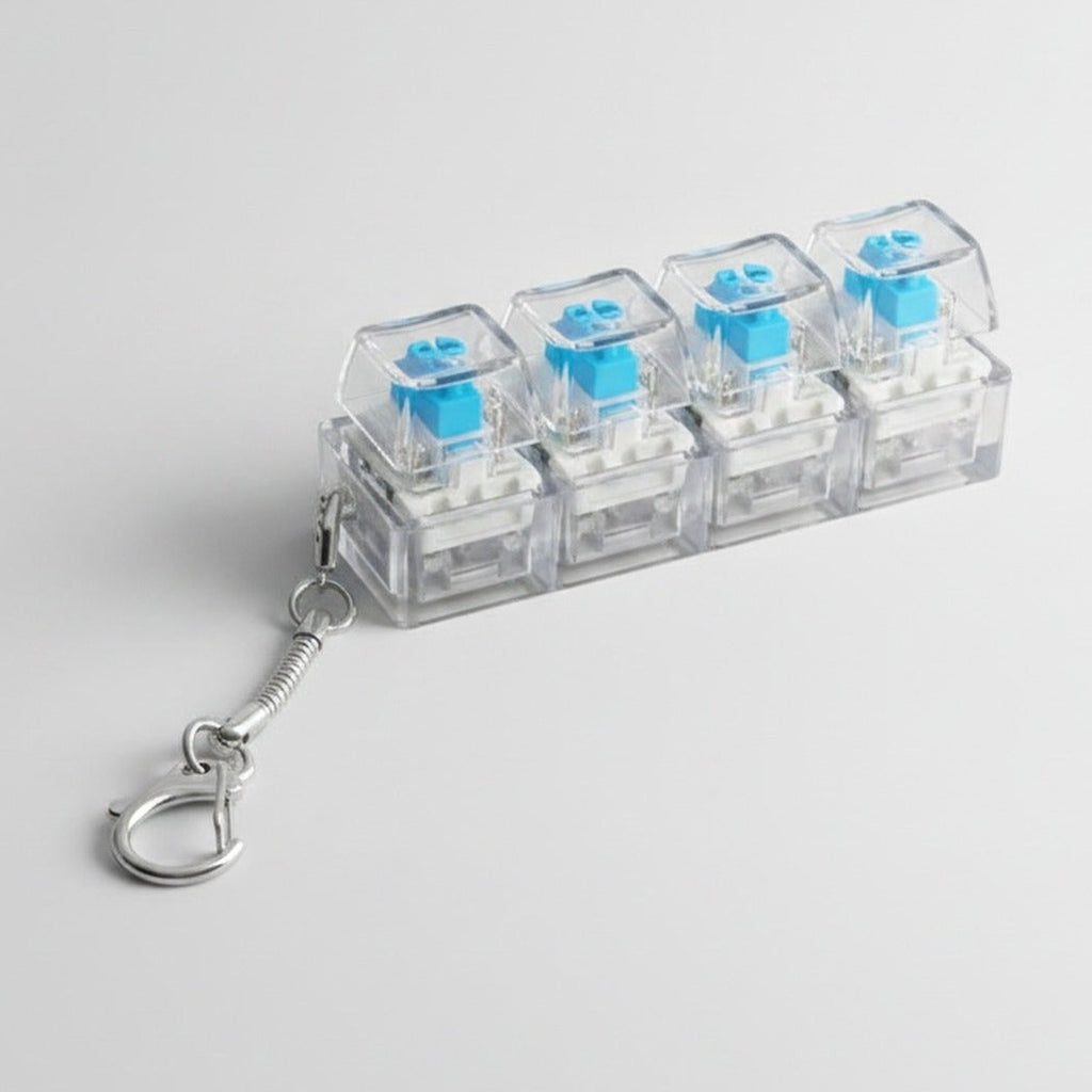 Four-Key Mechanical Switch Keychain - Clear