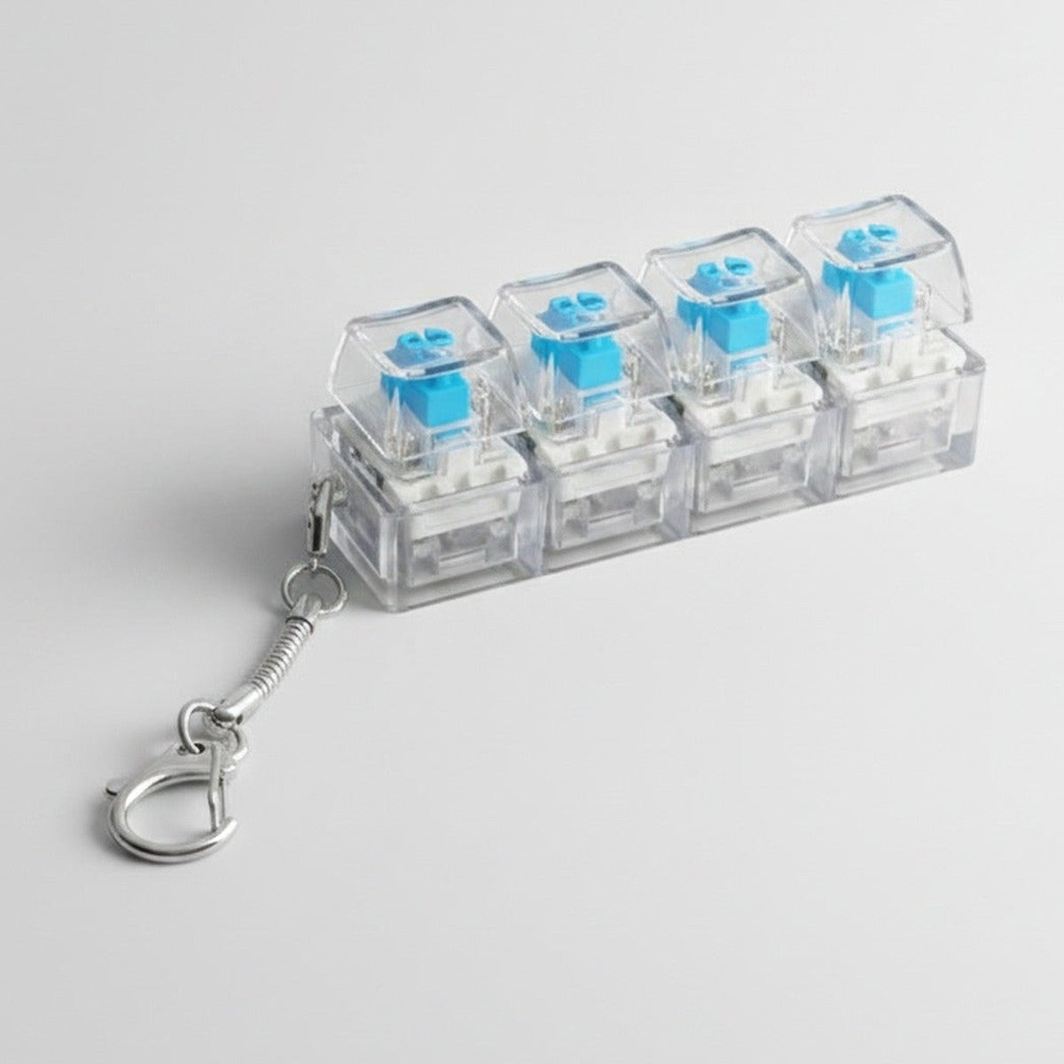 Four-Key Mechanical Switch Keychain - Clear