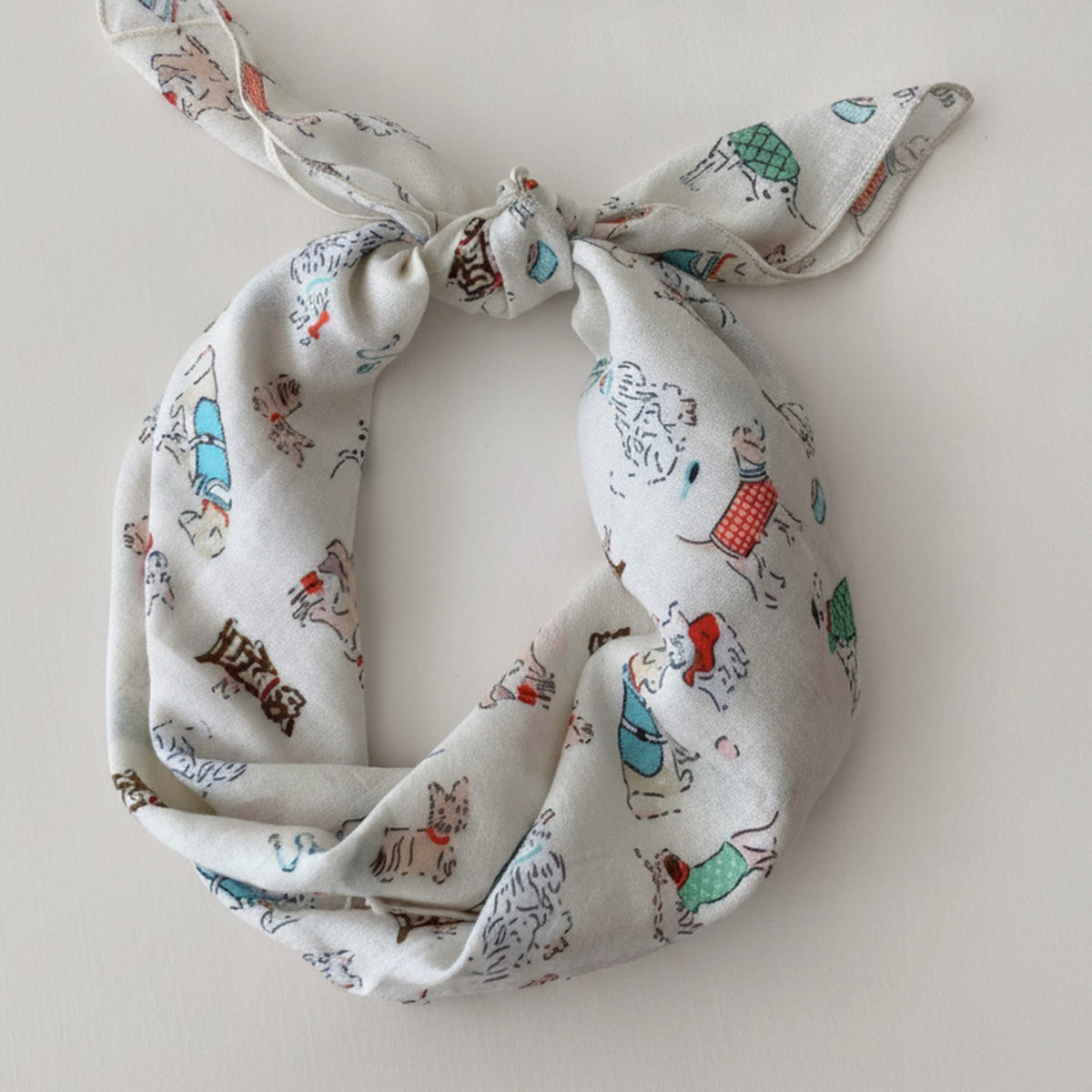 Vintage Storybook Print Linen Hair Scarf Bow – scarves & belts (view 1)