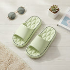 Puffy Slide Slippers With Contour Light Green