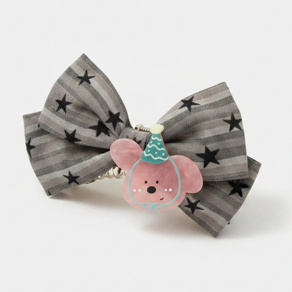 Black Striped Star Claw With Pink Party Puppy Charm – hair accessories (view 1)