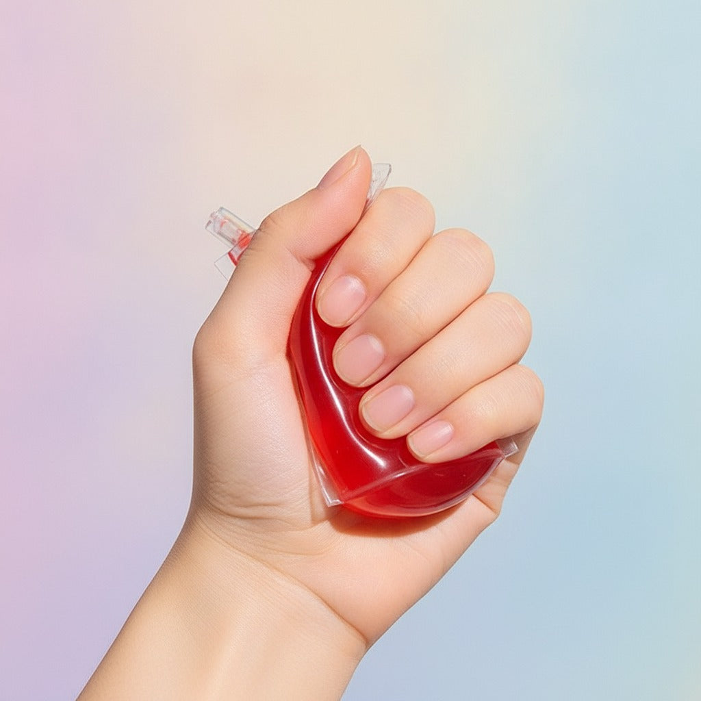Squishy Juice Pouch - Blue - squeeze in hand