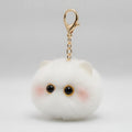 Fluffy Kawaii Cat Keychain - White Cat Ball Charm – novelty & toys (view 1)