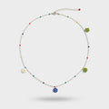 Beaded Colorful Charm Flower Necklace – jewelry (view 1)