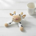 Cow Head Plush Keychain - Cream & White