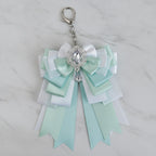 Layered Ribbon Bow Bag Charm - Mint Green