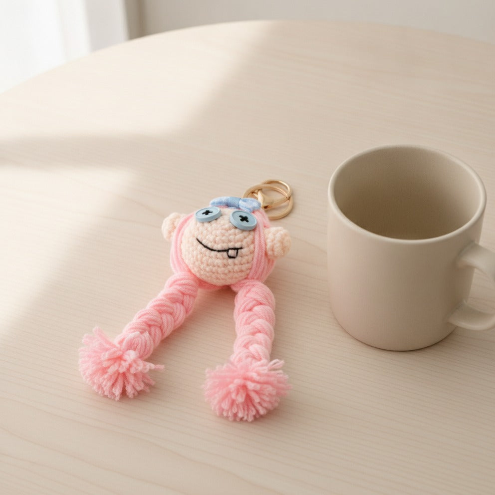 DIY Mini Doll Keychain Kit - Pink