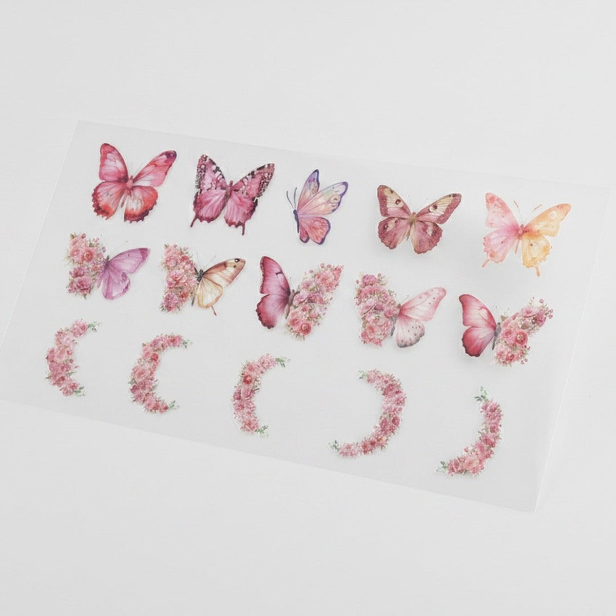 Scarlet Cherry Butterfly Decorative Sticker Sheet – stationery (view 1)