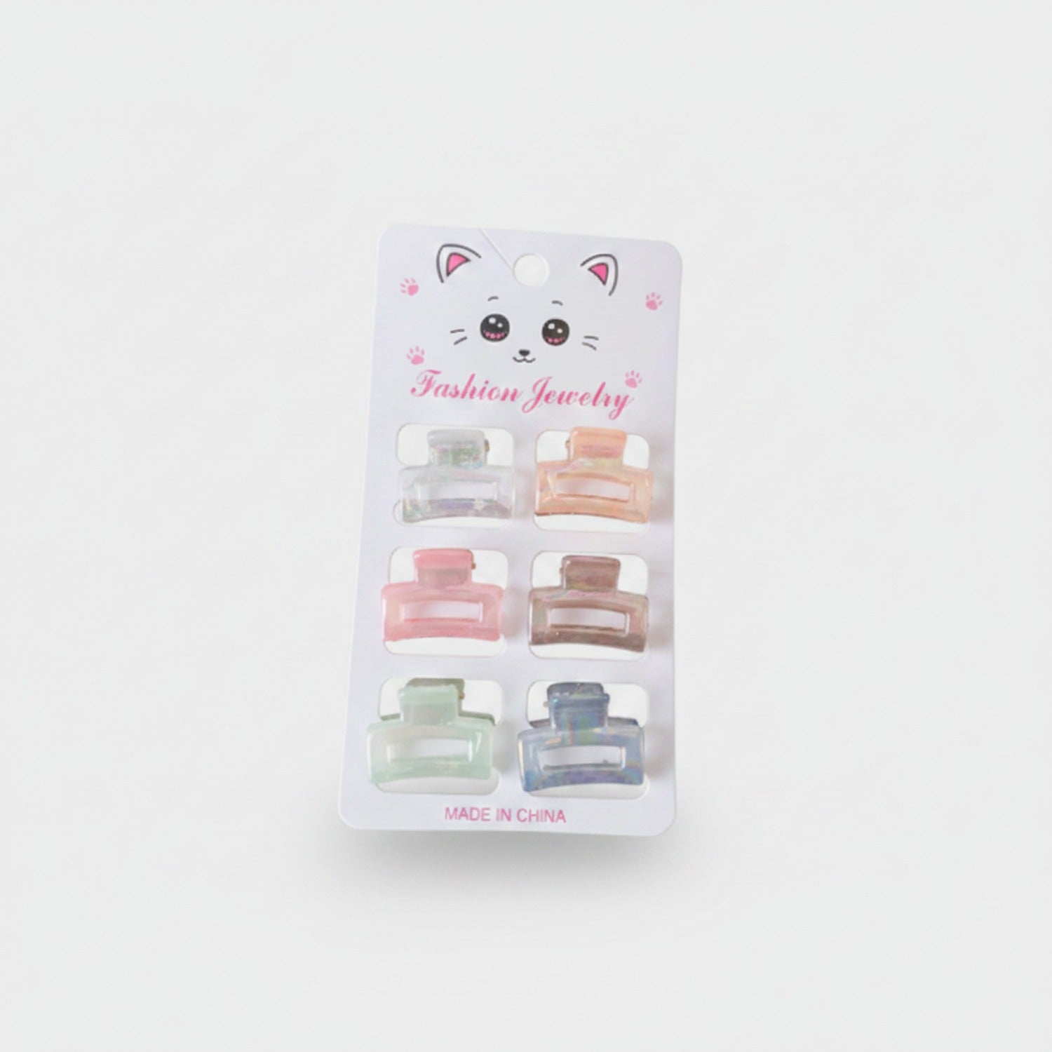 Mini Claw Clip Set – 6 Pack Pink & Taupe