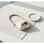 Mini Shoulder Bag AirPods Case - Cream with Blush & Olive Gems (for AirPods 4)